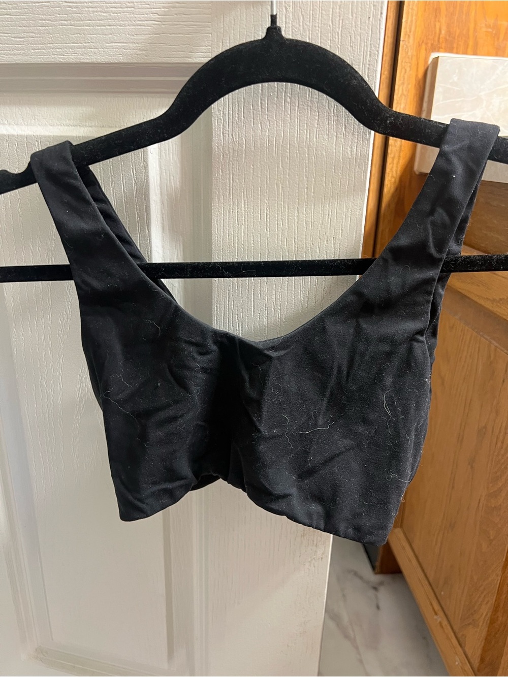 aerie Black Scoop Neck reversible Sports Bra